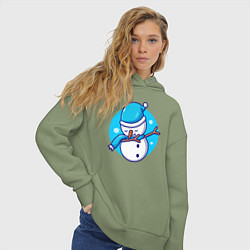Толстовка оверсайз женская Dab snowman, цвет: авокадо — фото 2