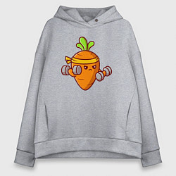 Толстовка оверсайз женская Морковь на спорте, цвет: меланж