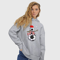 Толстовка оверсайз женская Soccer snowman, цвет: меланж — фото 2