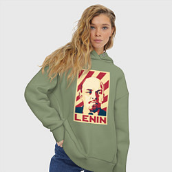 Толстовка оверсайз женская Vladimir Lenin, цвет: авокадо — фото 2