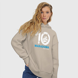 Толстовка оверсайз женская Maradona 10, цвет: миндальный — фото 2