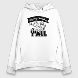 Толстовка оверсайз женская Рождественские гномы, цвет: белый