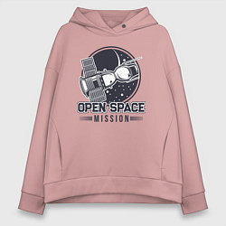 Толстовка оверсайз женская Миссия открытый космос, цвет: пыльно-розовый
