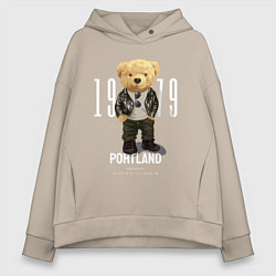 Толстовка оверсайз женская Плюшевый медведь portland, цвет: миндальный