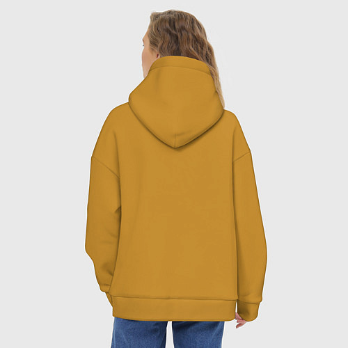 Женское худи оверсайз Есть спать электро / Горчичный – фото 4