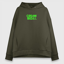 Толстовка оверсайз женская Cream Ibiza, цвет: хаки