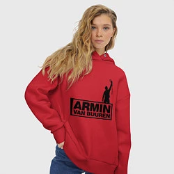 Толстовка оверсайз женская Armin van buuren, цвет: красный — фото 2