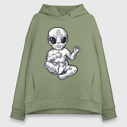 Толстовка оверсайз женская Baby alien, цвет: авокадо