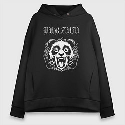 Толстовка оверсайз женская Burzum rock panda, цвет: черный