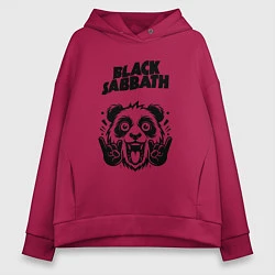 Толстовка оверсайз женская Black Sabbath - rock panda, цвет: маджента