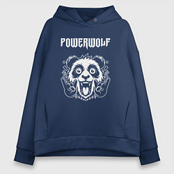 Толстовка оверсайз женская Powerwolf rock panda, цвет: тёмно-синий