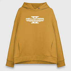 Толстовка оверсайз женская Helldivers 2: Logo, цвет: горчичный
