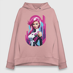 Толстовка оверсайз женская Beauty Barbie - ai art, цвет: пыльно-розовый