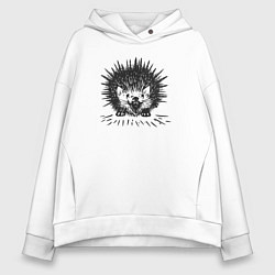 Толстовка оверсайз женская Великолепие лесных обитателей, цвет: белый
