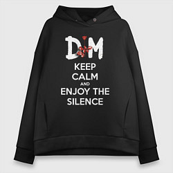 Толстовка оверсайз женская DM keep calm and enjoy the silence, цвет: черный