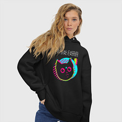 Толстовка оверсайз женская Crystal Castles rock star cat, цвет: черный — фото 2