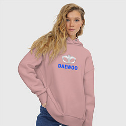 Толстовка оверсайз женская Daewoo sport auto logo, цвет: пыльно-розовый — фото 2