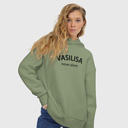 Толстовка оверсайз женская Vasilisa never alone - motto, цвет: авокадо — фото 2