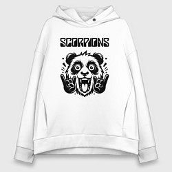 Толстовка оверсайз женская Scorpions - rock panda, цвет: белый