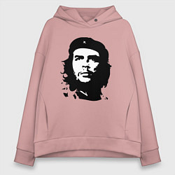 Толстовка оверсайз женская Черно-белый силуэт Че Гевара, цвет: пыльно-розовый