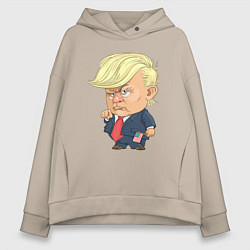 Толстовка оверсайз женская Мистер Трамп, цвет: миндальный