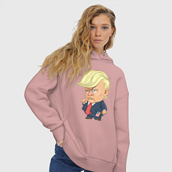 Толстовка оверсайз женская Мистер Трамп, цвет: пыльно-розовый — фото 2