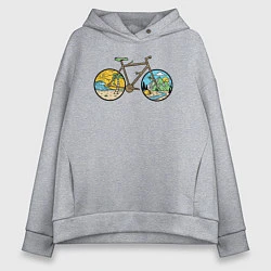 Толстовка оверсайз женская Nature bike, цвет: меланж