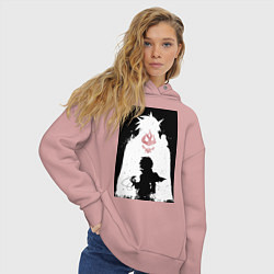 Толстовка оверсайз женская Гуррен-Лаганн пронзающий небеса Симон, цвет: пыльно-розовый — фото 2