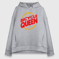 Толстовка оверсайз женская Велосипедная королева, цвет: меланж