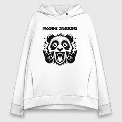 Толстовка оверсайз женская Imagine Dragons - rock panda, цвет: белый