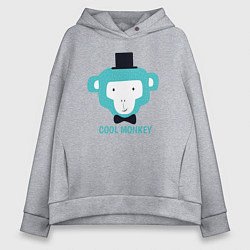 Толстовка оверсайз женская Cool monkey, цвет: меланж