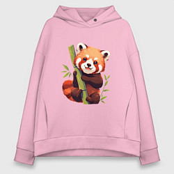 Толстовка оверсайз женская The Red Panda, цвет: светло-розовый