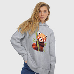 Толстовка оверсайз женская The Red Panda, цвет: меланж — фото 2