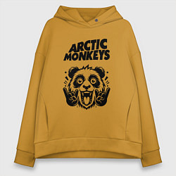 Толстовка оверсайз женская Arctic Monkeys - rock panda, цвет: горчичный