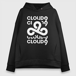 Толстовка оверсайз женская Cloud9 - in logo, цвет: черный