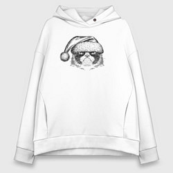 Женское худи оверсайз Grumpy cat Santa