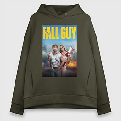 Толстовка оверсайз женская Ryan Gosling and Emily Blunt the fall guy, цвет: хаки