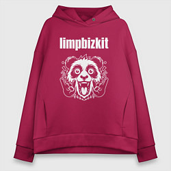 Толстовка оверсайз женская Limp Bizkit rock panda, цвет: маджента