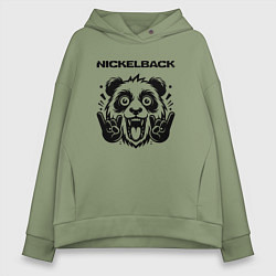 Толстовка оверсайз женская Nickelback - rock panda, цвет: авокадо