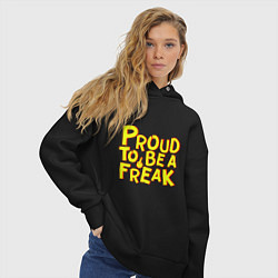 Толстовка оверсайз женская Proud to be a freak, цвет: черный — фото 2