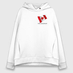 Толстовка оверсайз женская Im Canadian - motto, цвет: белый