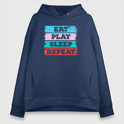 Женское худи оверсайз Eat play sleep repeat