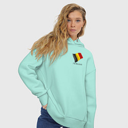 Толстовка оверсайз женская Im Belgian - motto, цвет: мятный — фото 2