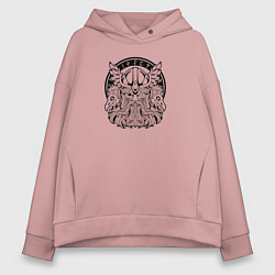 Толстовка оверсайз женская Мифический скандинавский бог Один, цвет: пыльно-розовый