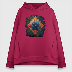 Толстовка оверсайз женская Лотос звезда, цвет: маджента