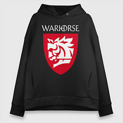 Толстовка оверсайз женская Warhorse logo, цвет: черный