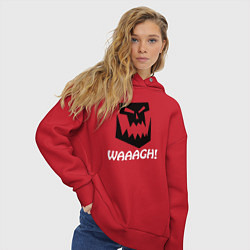 Толстовка оверсайз женская Warhammer waaagh, цвет: красный — фото 2
