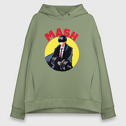 Толстовка оверсайз женская Мэш Бёрндэд, цвет: авокадо