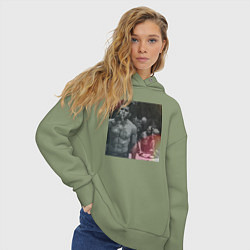 Толстовка оверсайз женская Ислам Махачев, цвет: авокадо — фото 2