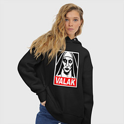 Толстовка оверсайз женская Valak, цвет: черный — фото 2